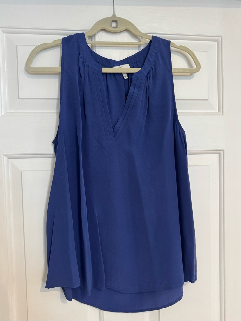 Joie Silk Sleeveless V-Neck Blue Women's Blouse Large EUC